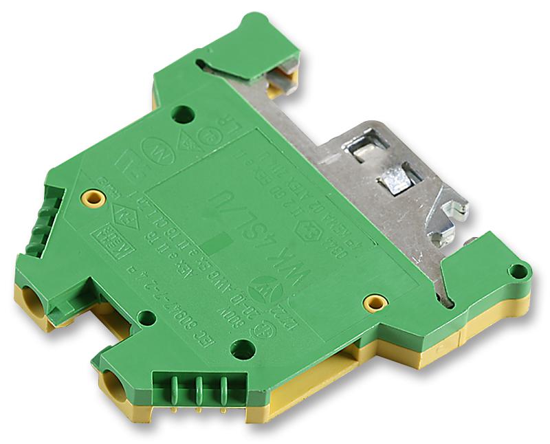 WIELAND ELECTRIC WK4SL/U DIN Rail Mount Terminal Block, 2 Ways, 22 AWG, 10 AWG, 6 mm&sup2;, Screw