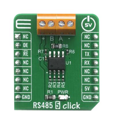 Mikroelektronika MIKROE-4156 MIKROE-4156 Click Board RS485 5 MAX485 Gpio Uart Mikrobus V 28.6 mm x 25.4