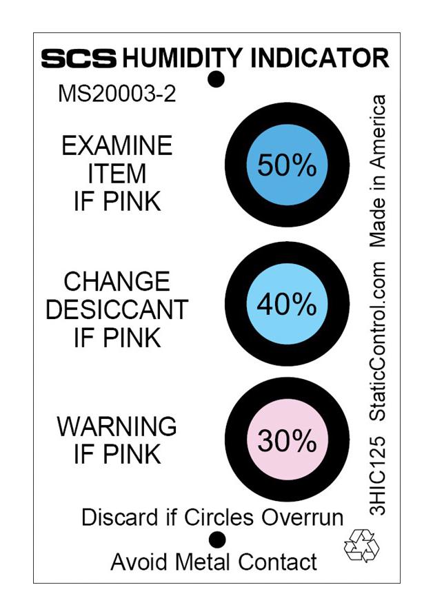 SCS 3HIC125 Humidity Indicator Card 50%RH &plusmn;2.5%