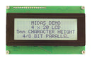 Midas MC42005A6W-FPTLWI-V2 MC42005A6W-FPTLWI-V2 Alphanumeric LCD 20 x 4 Black on White 5V I2C English Japanese Transflective