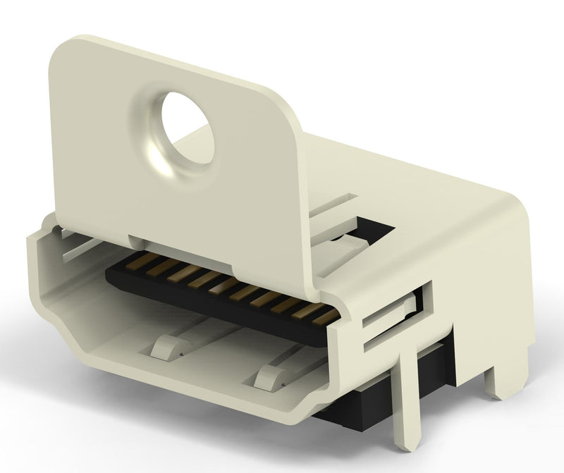 TE Connectivity 1-1747981-5 Hdmi Connector 19 Contacts Receptacle Surface Mount Right Angle