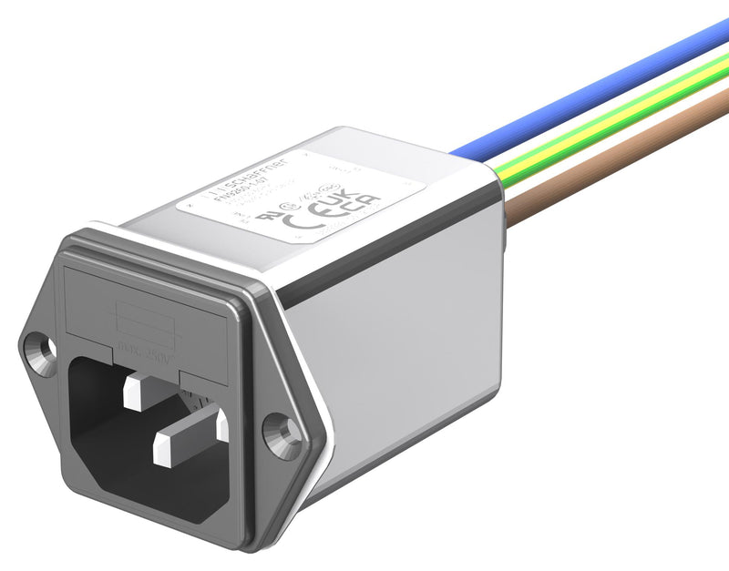 Schaffner FN9262S-6-07 Filtered IEC MOD W/ Fuse C14 6A Wire