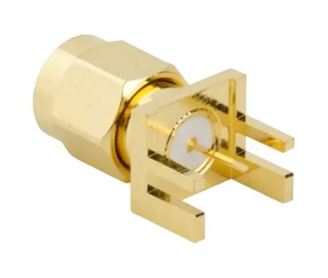 Amphenol RF 132365-10 132365-10 / Coaxial Connector SMA Straight Jack Board Edge End Launch 50 ohm Brass