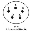 ITT Cannon KPT06F14-5SZ KPT06F14-5SZ Circular Connector KPT Straight Plug 5 Contacts Solder Socket Bayonet 14-5