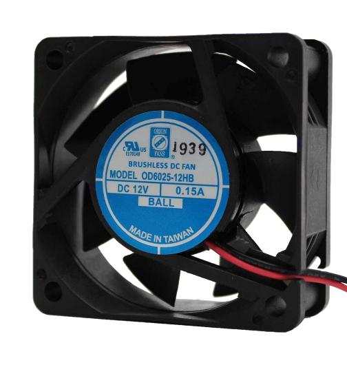 Orion Fans OD6025-12HBIP55 DC Axial Fan 12 V Square 60 mm 25 Ball Bearing CFM