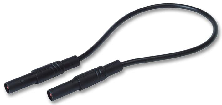 HIRSCHMANN TEST AND MEASUREMENT 934073100 Test Lead, 4mm Banana Plug to 4mm Banana Plug, Black, 1 kV, 32 A, 500 mm