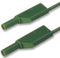 UNBRANDED JR9235-1M GREEN Test Lead, 4mm Banana Plug to 4mm Banana Plug, Green, 60 V, 1 m