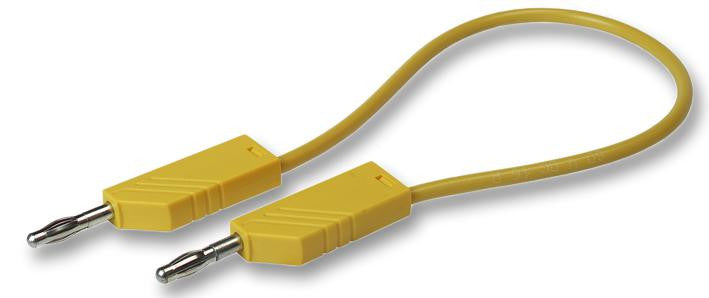 HIRSCHMANN TEST AND MEASUREMENT 934062103 Test Lead, 4mm Banana Plug to 4mm Banana Plug, Yellow, 60 V, 16 A, 1 m