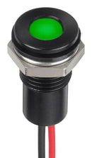 Apem Q8F5BXXHG12E Q8F5BXXHG12E LED Panel Mount Indicator Green 12 VDC 8 mm 20 mA 300 mcd IP67