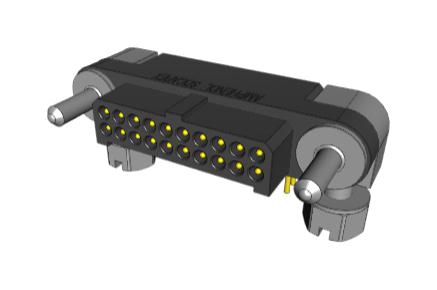 Amphenol Socapex MHDAS2M020YCE11 Pin Header Board-to-Board 1.27 mm 2 Rows 20 Contacts Through Hole Right Angle Mhdas