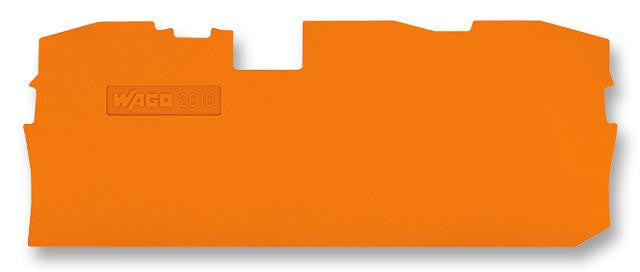 WAGO 2010-1392 END PLATE, FOR 3 COND TB, ORANGE