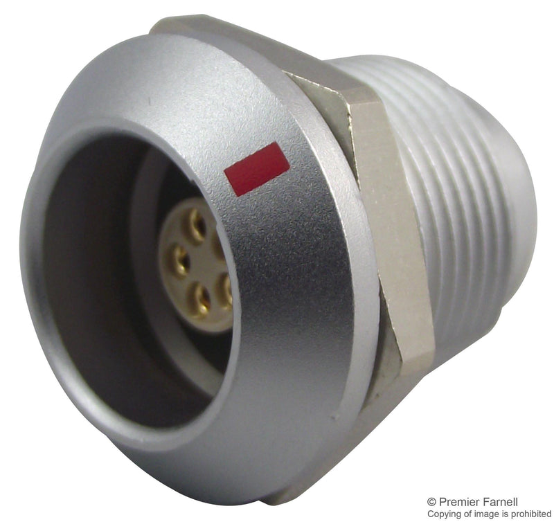 LEMO EGG.1K.305.CLL Circular Connector, 1K Series, Panel Mount Receptacle, 5 Contacts, Solder Socket, Push-Pull