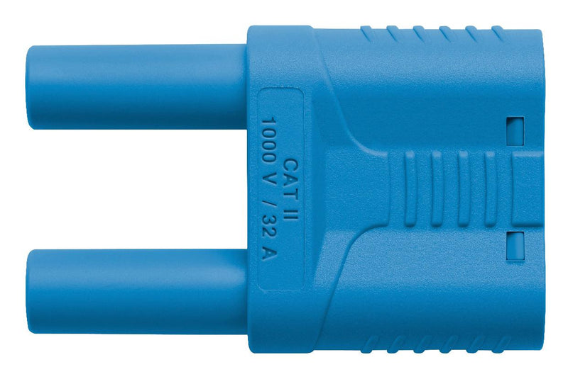 Schutzinger SKURZ 6100 / 19-4 IG 2MB NI BL Banana Test Connector Plug Cable Mount 32 A 1 kV Nickel Plated Contacts Blue