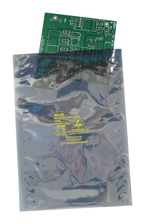 SCS 100411 Antistatic Bag 1000 Series Shielding (Metal-In) Heat Seal 101.6mm W x 279.4mm L