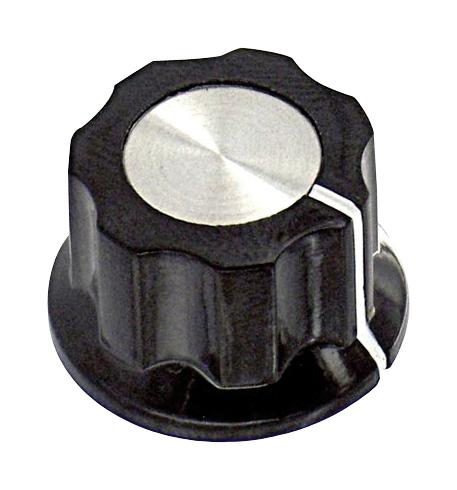 Alcoswitch - TE Connectivity PKES60B1/4 Knob Round Shaft 6.35 mm Phenolic Fluted Skirted With Indicator Line 19 Pkes Series