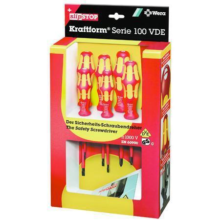 Wera 05347777001 6 Piece Kraftform Plus Series 100 Screwdriver Set