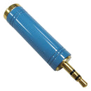 PRO Signal PS000035 Audio Adapter Brass Blue Finish Stereo Plug - 3.5mm Receptacle 6.35mm