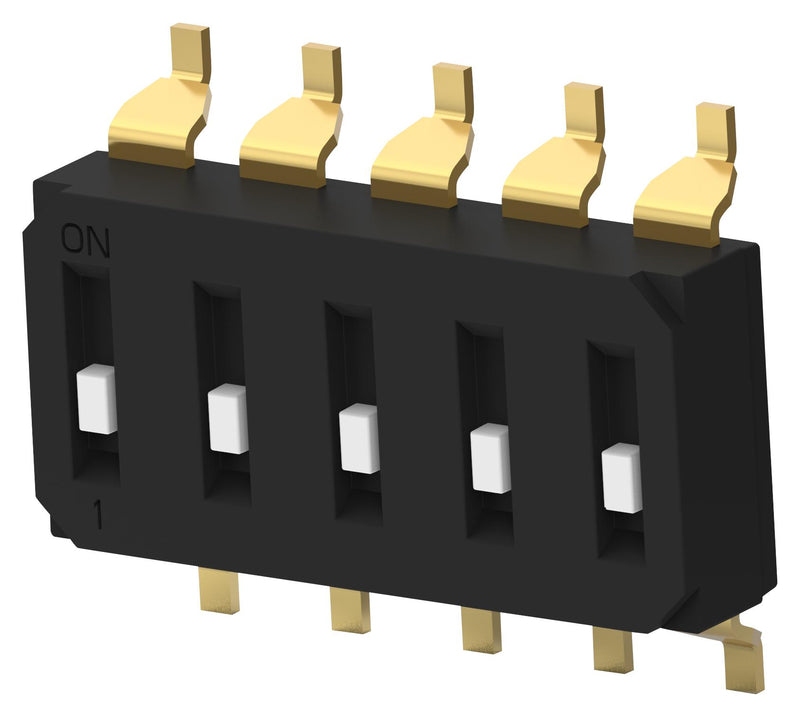 Alcoswitch - TE Connectivity EDS05SGRSTR04Q DIP / SIP Switch Recessed Type 5 Circuits Spst SMD EDS Series Sealed 24 V