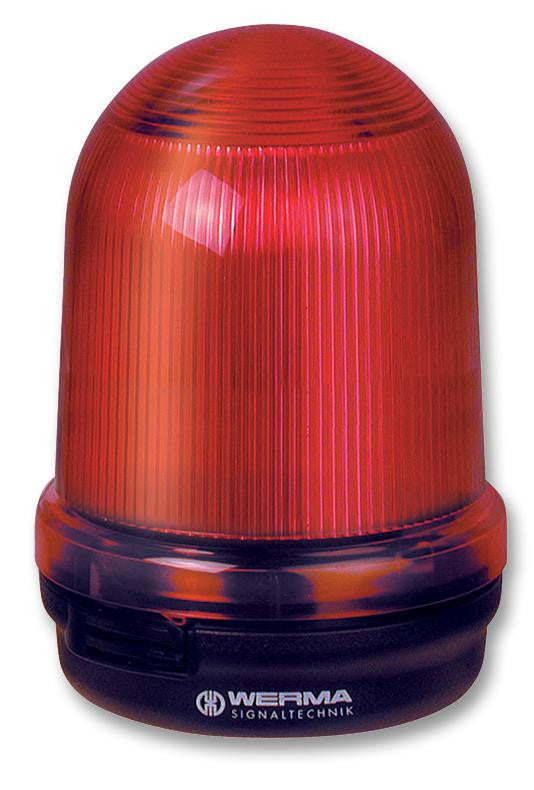 WERMA 828.100.68 Beacon, Xenon, Red, Flashing, 4W, 230VAC, IP65, 100mm Dia., 138.5mm Height