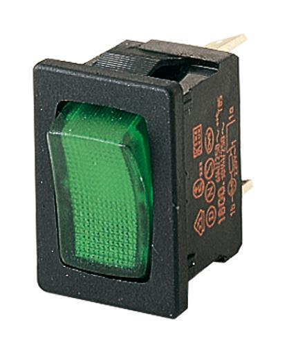 Marquardt 1800.1108 Rocker Switch On-Off Spst Illuminated Panel Mount Green 1800 Series New