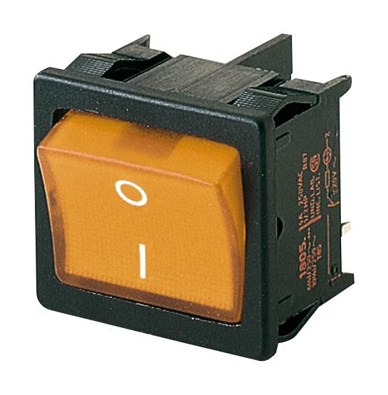 Marquardt 01805.7104-03 Rocker Switch Non Illuminated Dpst On-Off Orange Panel 10 A