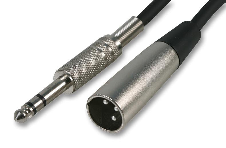 PRO SIGNAL SVC683-3M Audio / Video Cable Assembly, XLR Plug, 3 Way, 6.35mm (1/4") Stereo Jack Plug, 9.8 ft, 3 m, Black