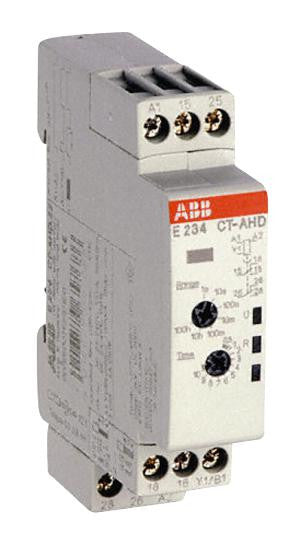 ABB CT-AHD.12 Analogue Timer, CT-D Series, Off-Delay, 0.05 s, 100 h, 7 Ranges, 1 Changeover Relay