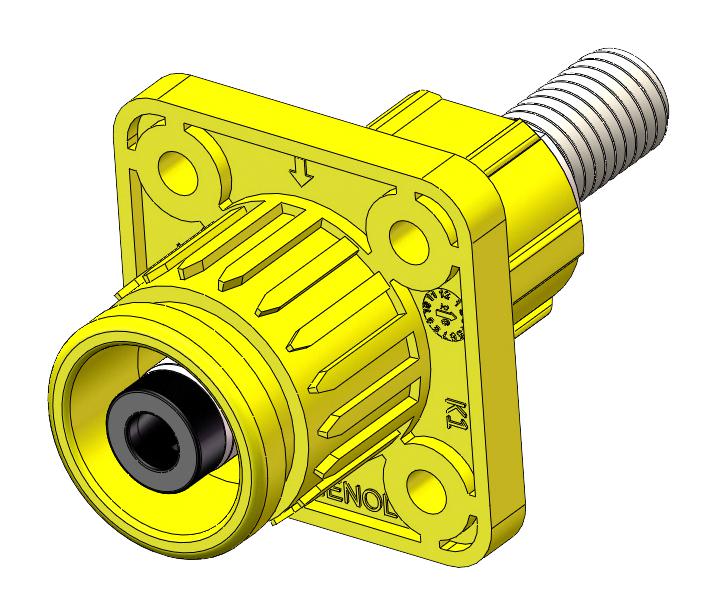 Amphenol Industrial SLPHIRCTPNO2 High PWR Conn Rcpt Threaded 350A ORG