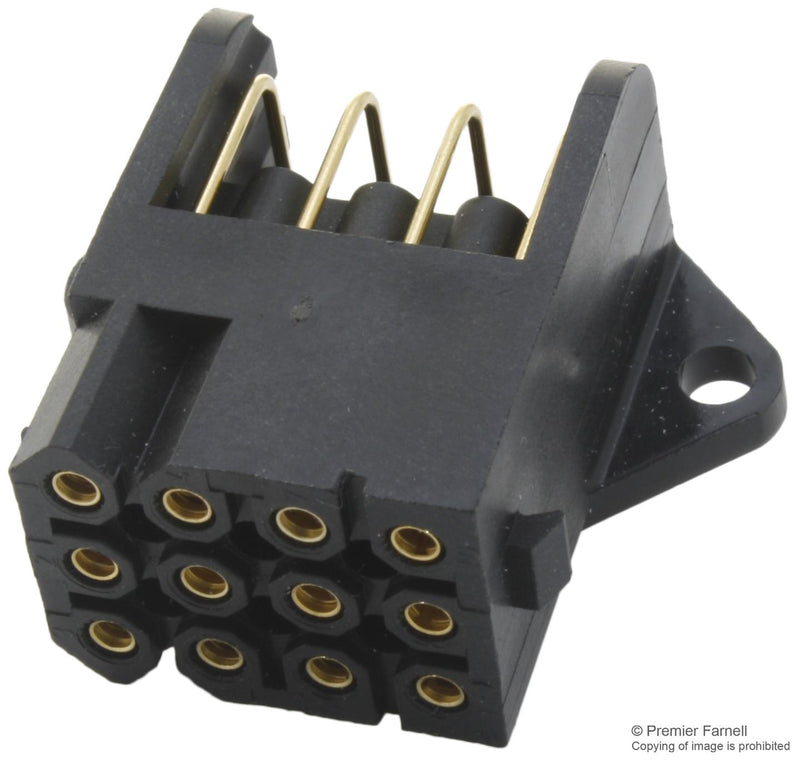 SOURIAU SMS12GE5 Rectangular Power Connector, Qikmate Series, Through Hole, Receptacle, 12 Contacts, 5.08 mm, Socket