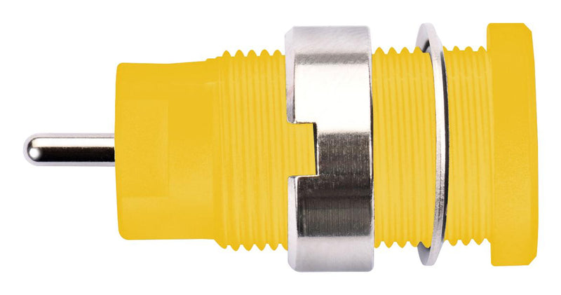 Schutzinger SEB 8632 NI / GE Banana Test Connector Jack Panel Mount 24 A 1 kV Nickel Plated Contacts Yellow