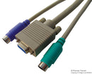 PRO SIGNAL EX-664 Extension Cable, H/D Plug, VGA, PS/2 Plug, x2, DVI-I Plug + PS/2, x2, 16.4ft, 5m, Grey