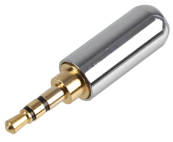 PRO Signal PS000095 Phone Audio Connector 3 Contacts Plug 3.5 mm Cable Mount Gold Plated Brass Body