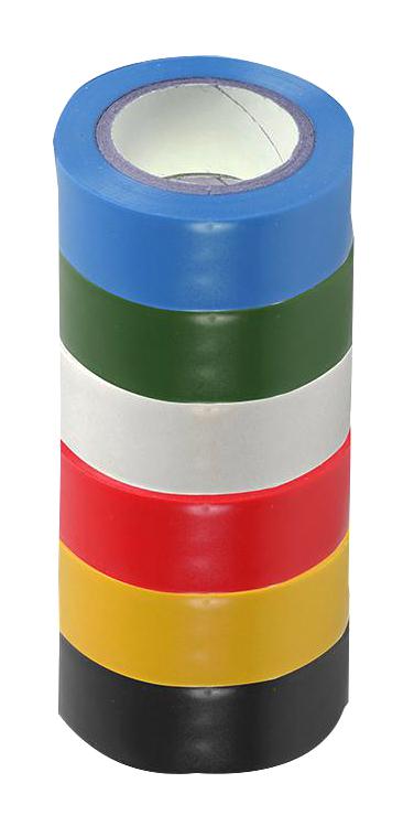 Multicomp PRO MP002165 Electrical Insulation Tape PVC (Polyvinyl Chloride) Multicolour 19 mm x 8 m