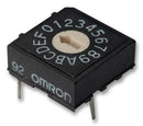 OMRON ELECTRONIC COMPONENTS A6R-161RF Rotary Coded Switch, A6R Series, Through Hole, 16 Position, 24 VDC, Hexadecimal, 25 mA