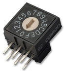 OMRON ELECTRONIC COMPONENTS A6RV-161RF Rotary Coded Switch, A6RV Series, Through Hole, 16 Position, 24 VDC, Hexadecimal, 25 mA