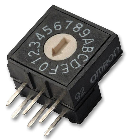 OMRON ELECTRONIC COMPONENTS A6RV-162RF Rotary Coded Switch, A6RV Series, Through Hole, 16 Position, 24 VDC, Hexadecimal, 25 mA