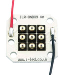 Intelligent LED Solutions ILR-IO09-85SL-SC201-WIR200. IR Module 9 Chip 850 nm 8.784 W/Sr Square PCB/M3 Hole 26.1 to 30.6 V 200 mm Red & Black New