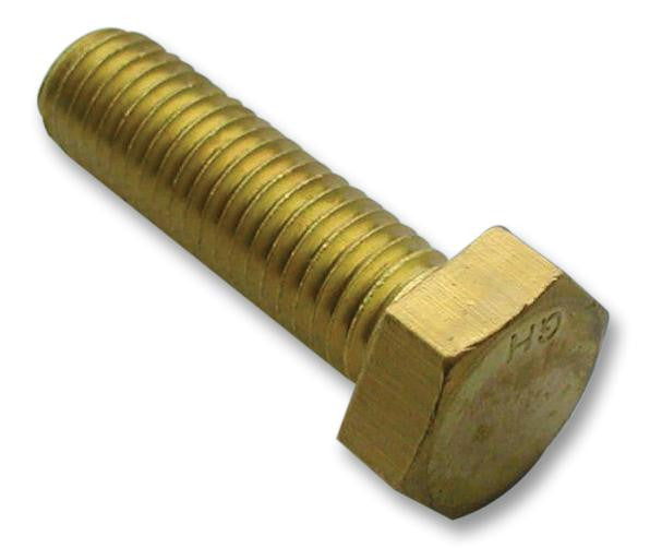 DURATOOL DT000187 Set Screw, DIN 933, M6, 30 mm, Brass, Hex Head