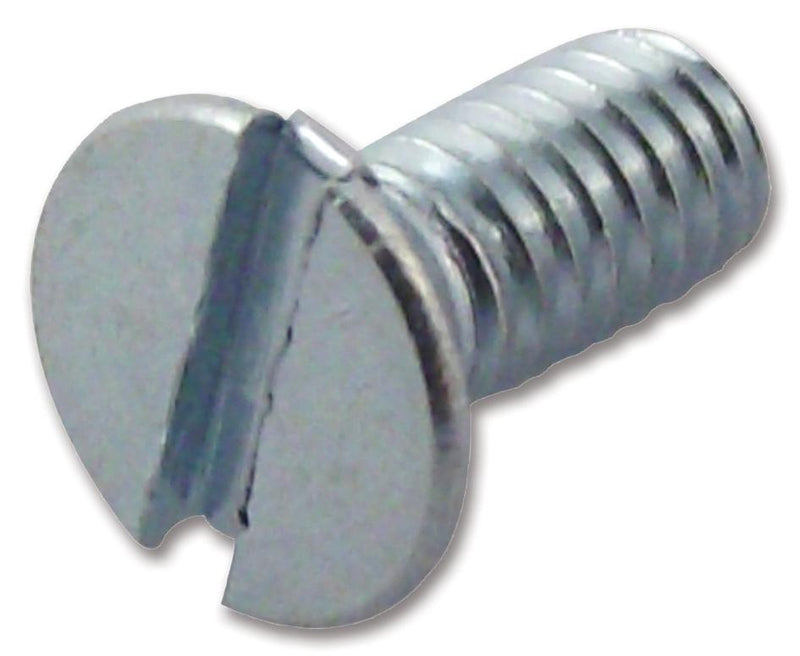 DURATOOL M2.510 KSSTMCZ100- Machine Screw, M2.5, Steel, 10 mm, Bright Zinc, Flat / Countersunk Head Slotted