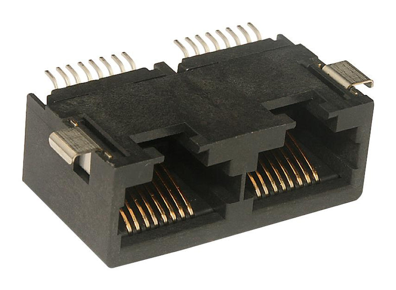 Molex 43841-0003 Modular Connector Jack 1 x 2 (Ganged) 8P8C Cat3 Surface Mount