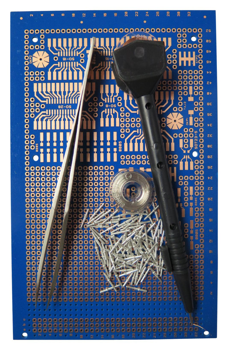 Multicomp PRO MP005867 Assortment Kit Bobbins/Brake/SMT Eurocard/Tweezer/Solder Pins/Wiring Pencils 160 X 100mm Euro Card