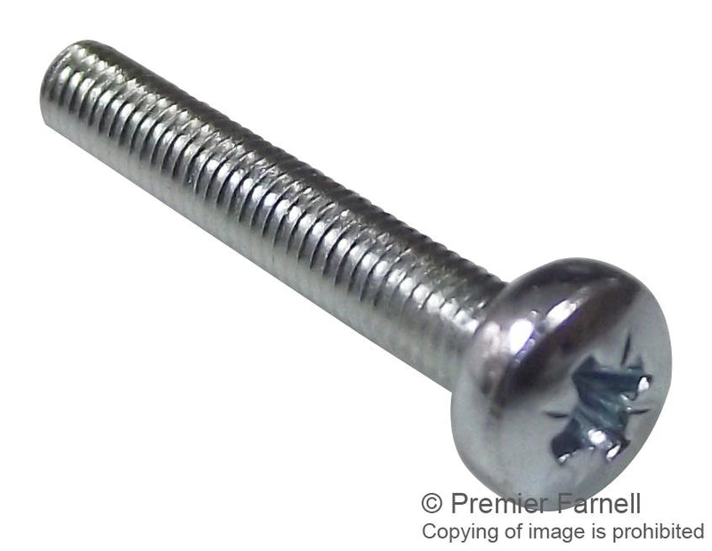 DURATOOL M46 PRSTMCZ100- Machine Screw, M4, Steel, 6 mm, Bright Zinc, Pan Head Pozidriv