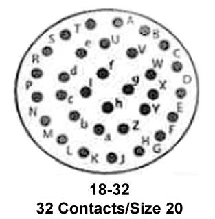 ITT Cannon KPT07E18-32SW KPT07E18-32SW Circular Connector KPT Jam Nut Receptacle 32 Contacts Solder Socket Bayonet 18-32