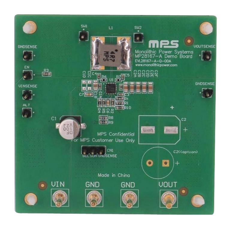 Monolithic Power Systems (MPS) EVL28167-A-Q-00A Evaluation Board MP28167GQ-A Synchronous Buck-Boost Converter Management