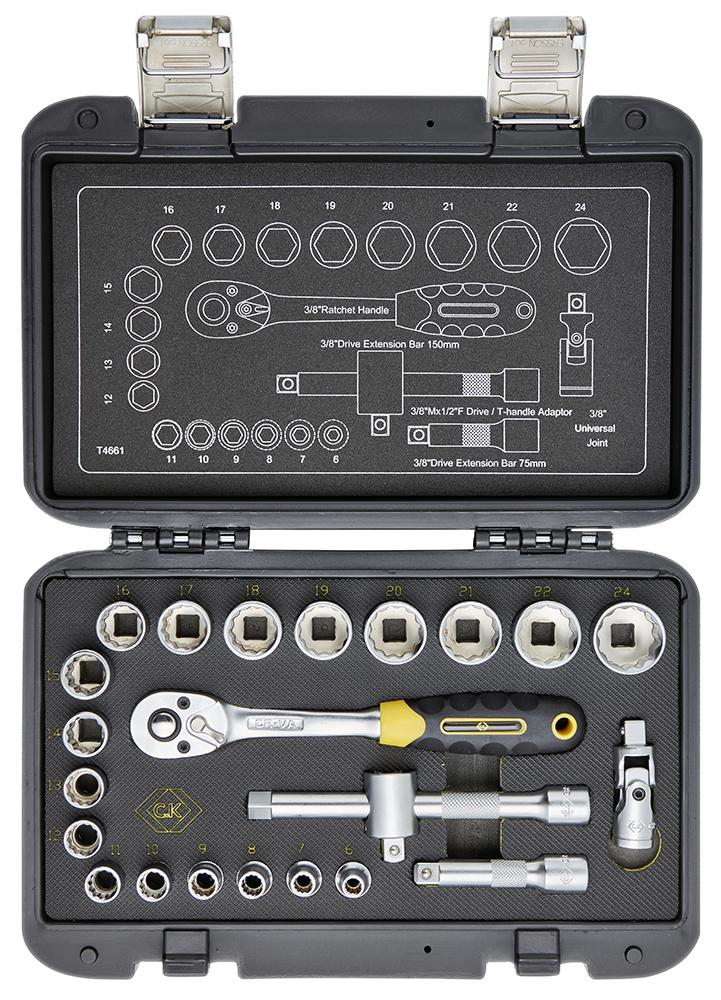 CK Tools T4661 T4661 Sure Drive Socket Set 3/8" Sockets &amp; Bits 23Pc