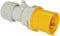 PCE 013-4 16A 110V Cable Mount CEE Plug 2P+E Yellow IP44