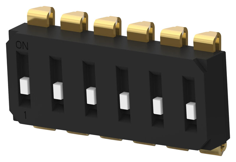 Alcoswitch - TE Connectivity EDS06SNRSTR04Q DIP / SIP Switch Recessed Type 6 Circuits Spst SMD EDS Series Sealed 24 V