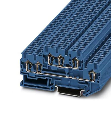 Phoenix Contact STTB 25-TWIN BU DIN Rail Mount Terminal Block Feed-Thru 6 Ways 28 AWG 12 2.5 mm&Acirc;&sup2; Clamp 22 A