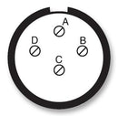 Amphenol Aerospace D38999/24MC4SN D38999/24MC4SN Circular Connector MIL-DTL-38999 Series III Jam Nut Receptacle 4 Contacts Crimp Socket