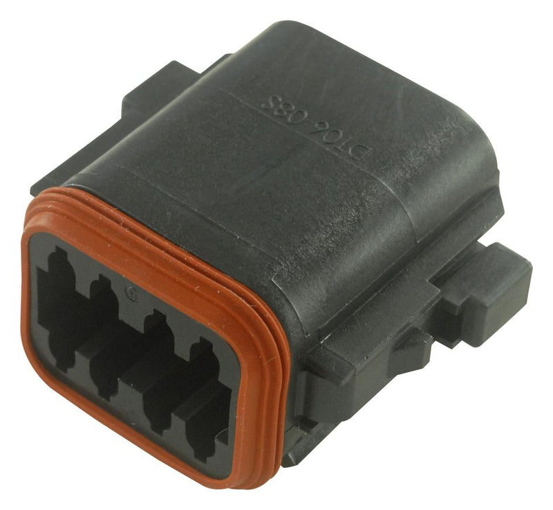 Deutsch - TE Connectivity DT068SA-CE10 DT068SA-CE10 Automotive Connector Housing Thin Wall Black DT Plug 8 Ways Series Socket Contacts